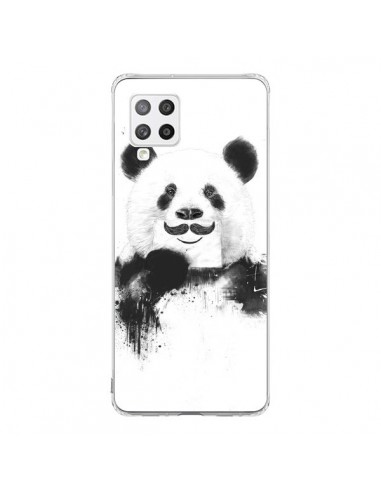 Coque Samsung A42 Funny Panda Moustache Movember - Balazs Solti