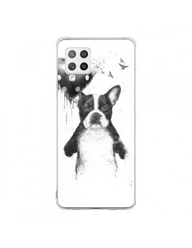 Coque Samsung A42 Lover Bulldog Chien Dog My Heart Goes Boom - Balazs Solti