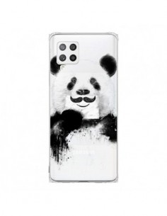 Coque Samsung A42 Funny Panda Moustache Transparente -...