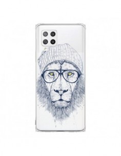 Coque Samsung A42 Cool Lion Swag Lunettes Transparente -...