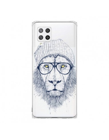 Coque Samsung A42 Cool Lion Swag Lunettes Transparente - Balazs Solti