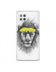 Coque Samsung A42 Hipster Lion Transparente - Balazs Solti