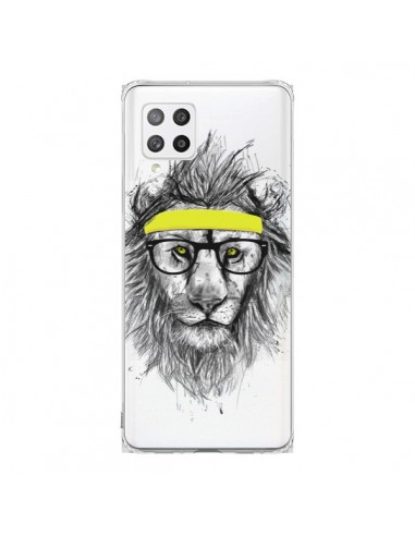 Coque Samsung A42 Hipster Lion Transparente - Balazs Solti
