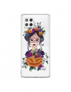 Coque Samsung A42 Femme Closed Eyes Santa Muerte...