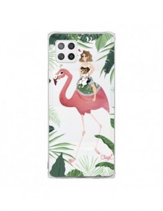 Coque Samsung A42 Lolo Love Flamant Rose Chien...