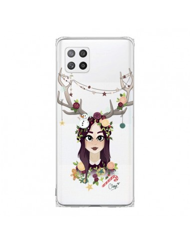 Coque Samsung A42 Christmas Girl Femme Noel Bois Cerf Transparente - Chapo