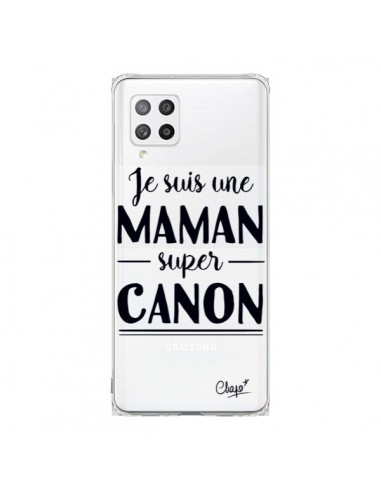 Coque Samsung A42 Je suis une Maman super Canon Transparente - Chapo