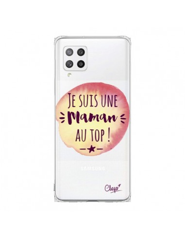 Coque Samsung A42 Je suis une Maman au Top Orange Transparente - Chapo