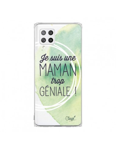 Coque Samsung A42 Je suis une Maman trop Géniale Vert Transparente - Chapo