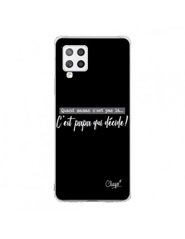 Coque Samsung A42 C'est Papa qui Décide Noir - Chapo