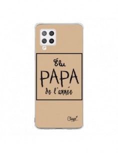 Coque Samsung A42 Elu Papa de l'Année Beige - Chapo