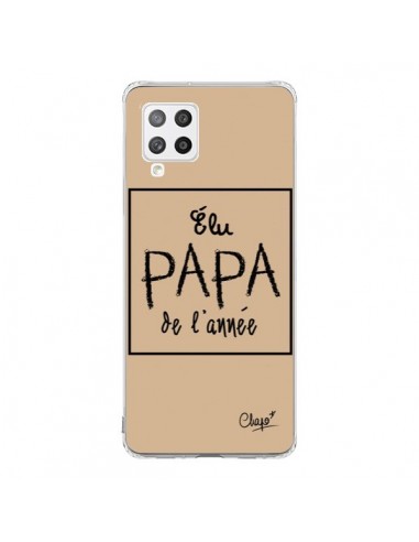 Coque Samsung A42 Elu Papa de l'Année Beige - Chapo