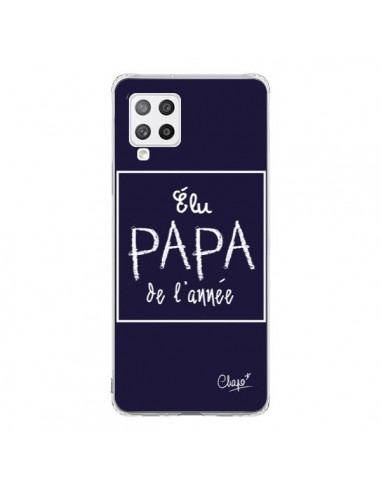 Coque Samsung A42 Elu Papa de l'Année Bleu Marine - Chapo