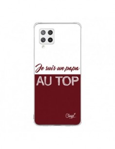 Coque Samsung A42 Je suis un Papa au Top Rouge Bordeaux -...