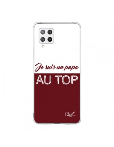 Coque Samsung A42 Je suis un Papa au Top Rouge Bordeaux - Chapo