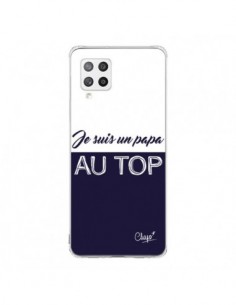 Coque Samsung A42 Je suis un Papa au Top Bleu Marine - Chapo