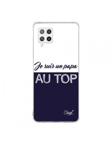 Coque Samsung A42 Je suis un Papa au Top Bleu Marine - Chapo