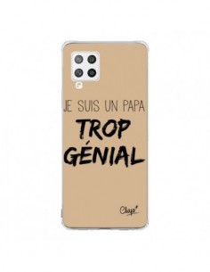 Coque Samsung A42 Je suis un Papa trop Génial Beige - Chapo
