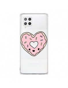 Coque Samsung A42 Donuts Heart Coeur Rose Transparente -...