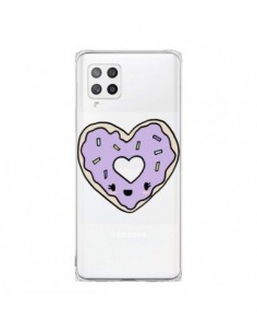 Coque Samsung A42 Donuts Heart Coeur Violet Transparente...
