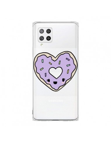 Coque Samsung A42 Donuts Heart Coeur Violet Transparente - Claudia Ramos
