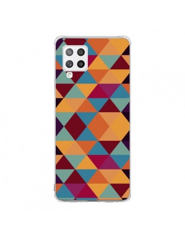 Coque Samsung A42 Azteque Triangle Orange - Eleaxart