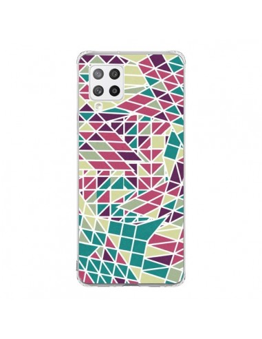 Coque Samsung A42 Azteque Triangles Vert Violet - Eleaxart