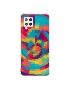 Coque Samsung A42 Spirale de Couleurs Rouge Vert - Eleaxart