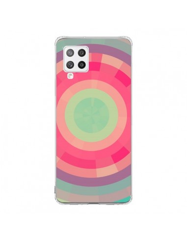 Coque Samsung A42 Spirale de Couleurs Rose Vert - Eleaxart