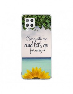 Coque Samsung A42 Let's Go Far Away Flower Fleur...
