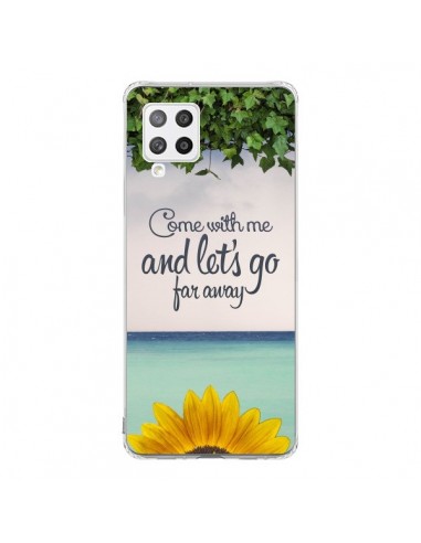 Coque Samsung A42 Let's Go Far Away Flower Fleur Tournesol - Eleaxart