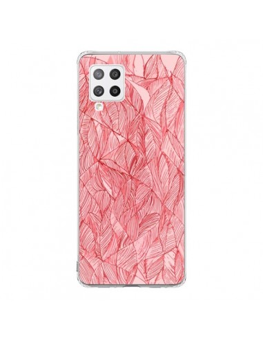 Coque Samsung A42 Courbes Meandre Rouge Cerise -  Léa Clément