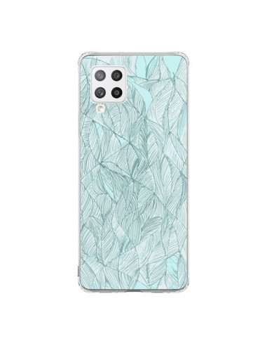 Coque Samsung A42 Courbes Meandre Bleu Vert Nuageux -  Léa Clément