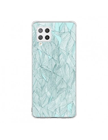 Coque Samsung A42 Courbes Meandre Bleu Vert Nuageux -  Léa Clément