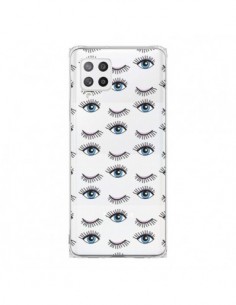 Coque Samsung A42 Eyes Oeil Yeux Bleus Mosaïque...