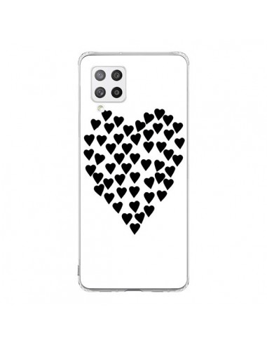 Coque Samsung A42 Coeur en coeurs noirs - Project M