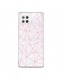 Coque Samsung A42 Lignes Triangle Rose Transparente -...
