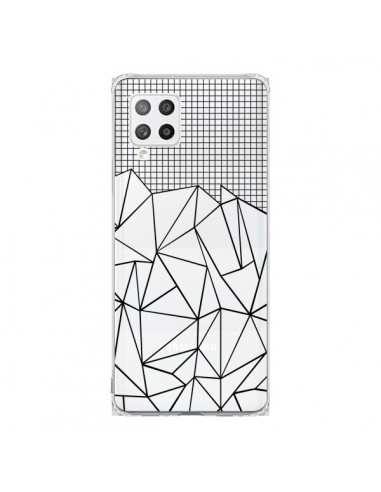 Coque Samsung A42 Lignes Grille Grid Abstract Noir Transparente - Project M
