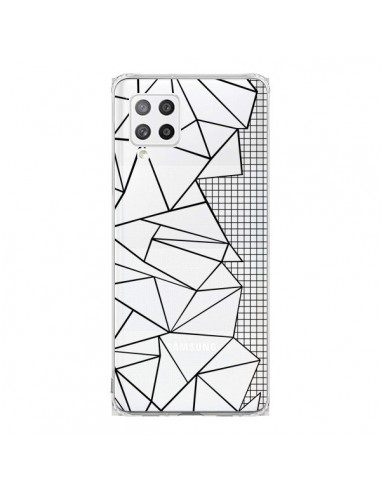 Coque Samsung A42 Lignes Grilles Side Grid Abstract Noir Transparente - Project M