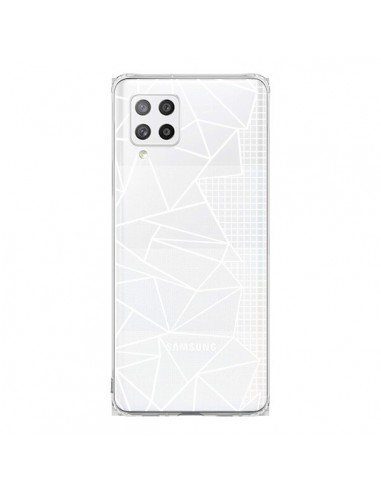 Coque Samsung A42 Lignes Grilles Side Grid Abstract Blanc Transparente - Project M