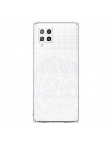 Coque Samsung A42 Lignes Grilles Grid Abstract Blanc Transparente - Project M
