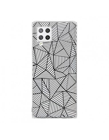 Coque Samsung A42 Lignes Grilles Triangles Full Grid Abstract Noir Transparente - Project M