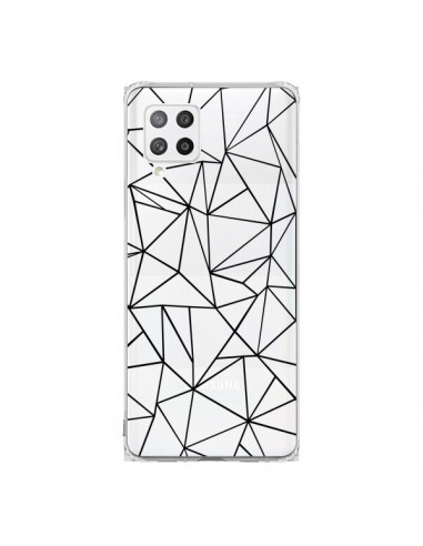 Coque Samsung A42 Lignes Triangles Grid Abstract Noir Transparente - Project M
