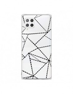 Coque Samsung A42 Lignes Points Abstract Noir...