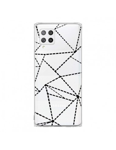 Coque Samsung A42 Lignes Points Abstract Noir Transparente - Project M