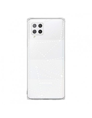 Coque Samsung A42 Lignes Points Abstract Blanc Transparente - Project M