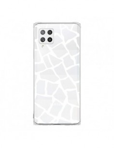 Coque Samsung A42 Girafe Mosaïque Blanc Transparente -...