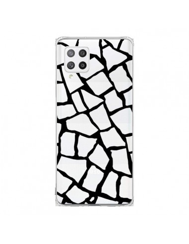 Coque Samsung A42 Girafe Mosaïque Noir Transparente - Project M