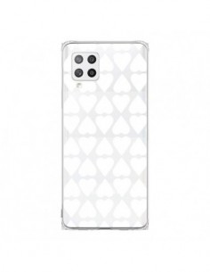 Coque Samsung A42 Coeurs Heart Blanc Transparente -...