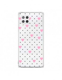 Coque Samsung A42 Point Coeur Rose Pin Point Heart...
